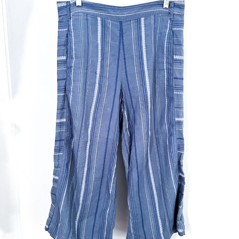 Anthropologie Laguna Cropped Wide Leg Linen Blend Capri Size Small - Picture 4 of 11